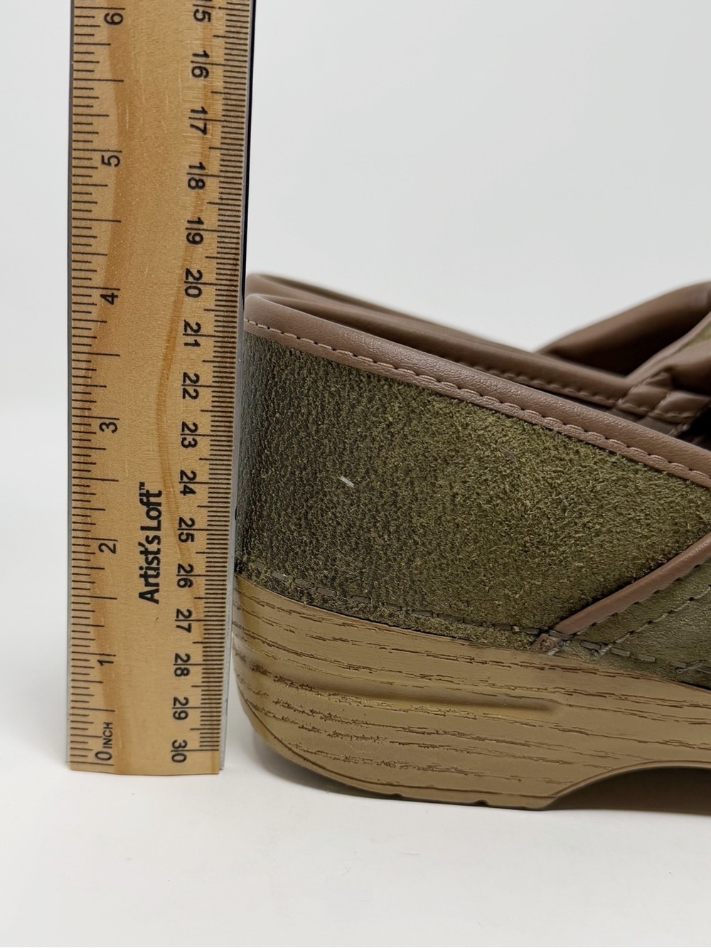 Dansko Pro Clog Green Burnished Nubuck Nursing Clog Shoes - Picture 9 of 12